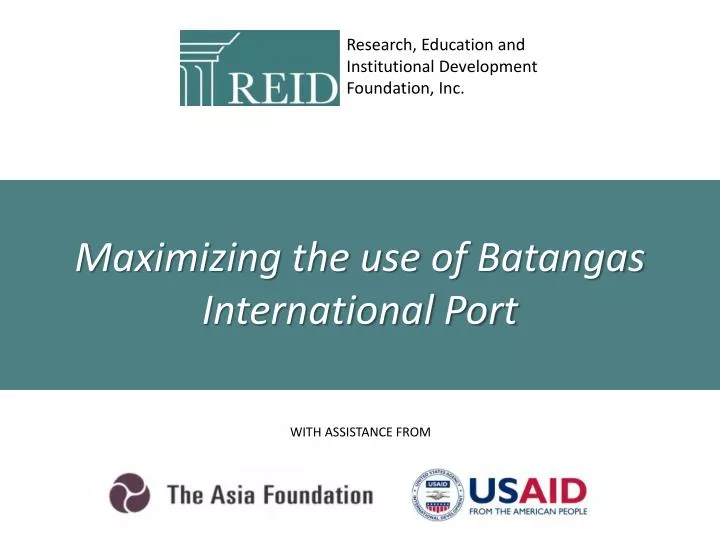 maximizing the use of batangas international port