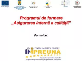 programul de formare asigurarea intern a calit ii