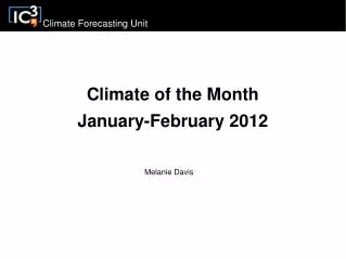 Climate of the Month January-February 2012