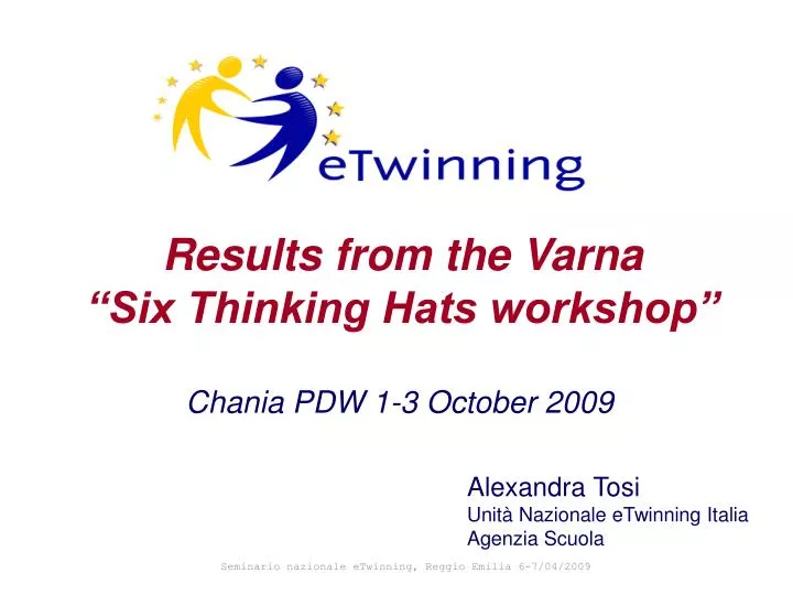 results from the varna six thinking hats workshop
