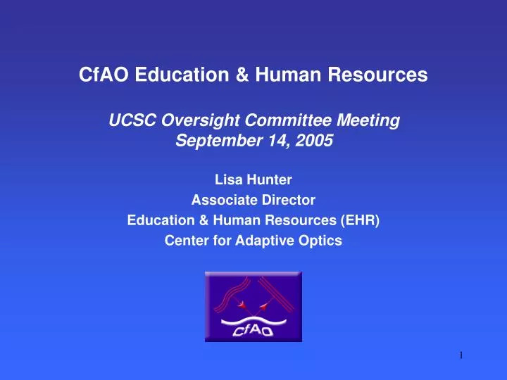 cfao education human resources ucsc oversight committee meeting september 14 2005