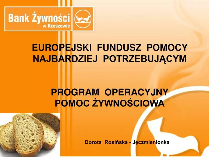 europejski fundusz pomocy najbardziej potrzebuj cym program operacyjny pomoc ywno ciowa