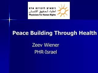 Peace Building Through Health