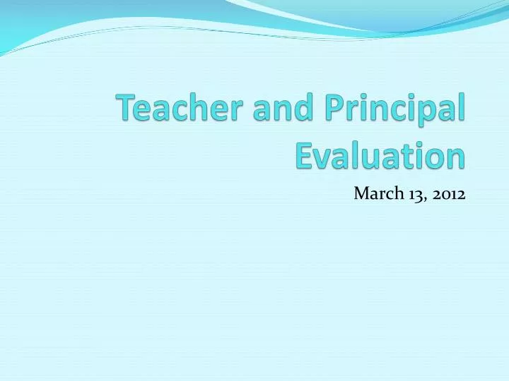 teacher and principal evaluation