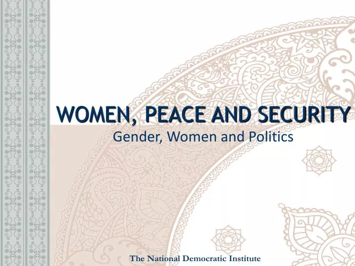 women peace and security gender women and politics