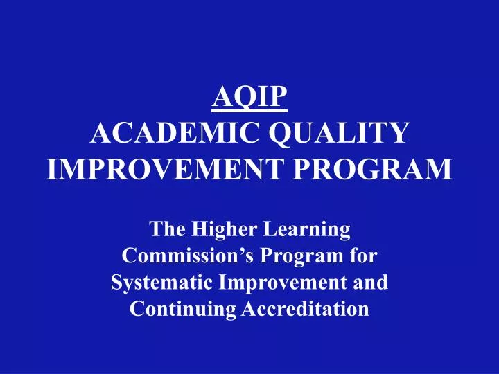 aqip academic quality improvement program