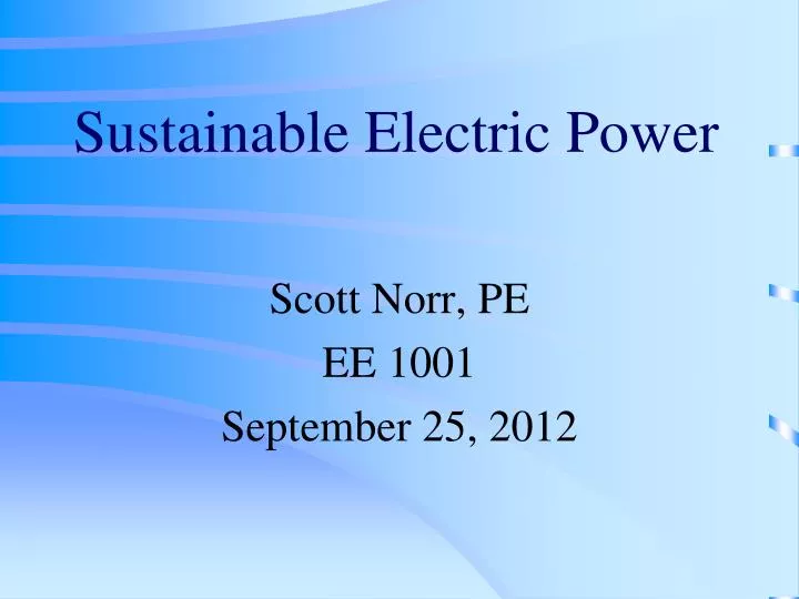 sustainable electric power