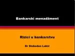 Bankarski mena džment - slide 1