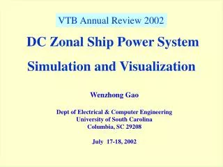 DC Zonal Ship Power System Simulation and Visualization