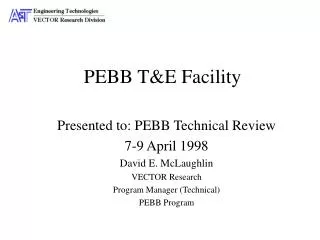 PEBB T&amp;E Facility