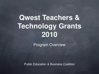 Qwest Teachers &amp; Technology Grants 2010