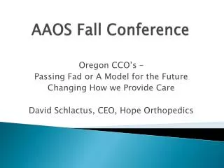 AAOS Fall Conference
