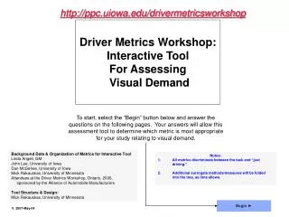 Driver Metrics Workshop: Interactive Tool For Assessing Visual Demand