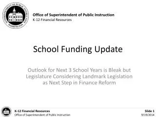 School Funding Update