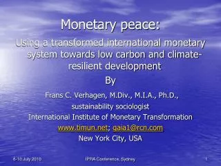 Monetary peace: