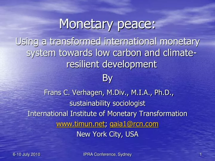 monetary peace