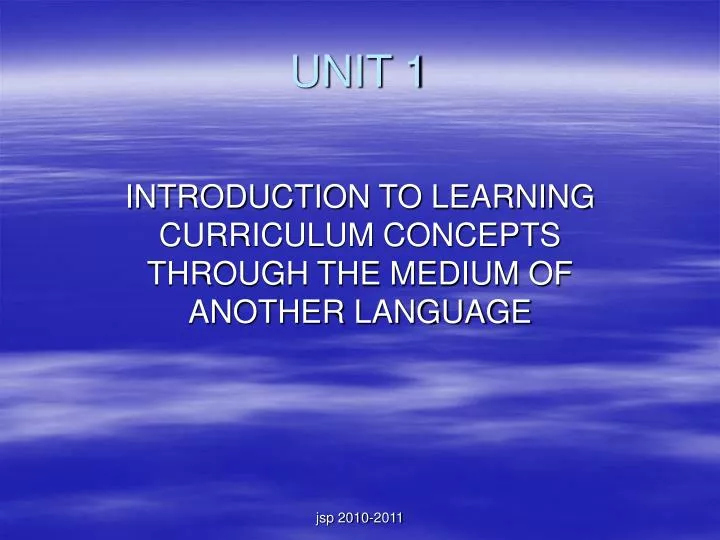 introduction to learning curriculum concepts through the medium of another language