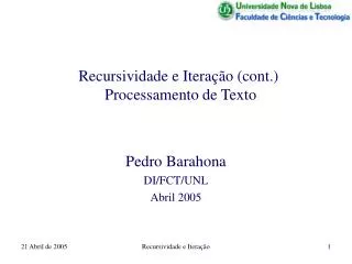 recursividade e itera o cont processamento de texto