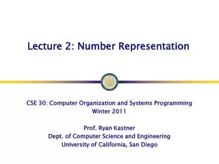 lecture 2 number representation