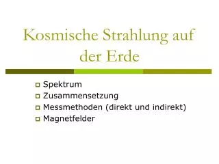 kosmische strahlung auf der erde
