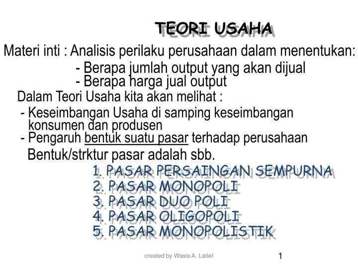 teori usaha