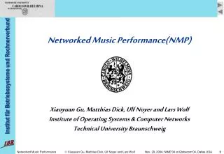 Networked Music Performance(NMP)