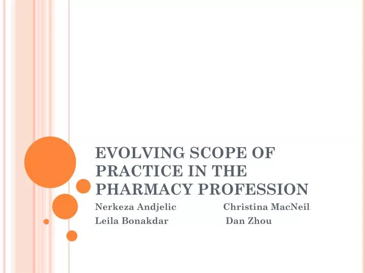 evolving scope of practice in the pharmacy profession