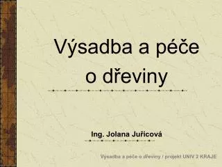 v sadba a p e o d eviny projekt univ 2 kraje