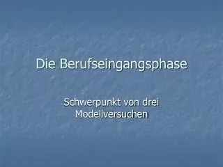 die berufseingangsphase