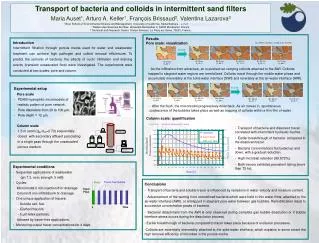 Transport of bacteria and colloids in intermittent sand filters