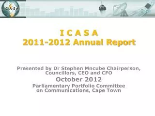 I C A S A 2011-2012 Annual Report
