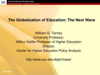 The Globalization of Education: The Next Wave