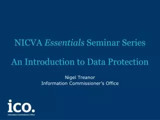 NICVA Essentials Seminar Series An Introduction to Data Protection