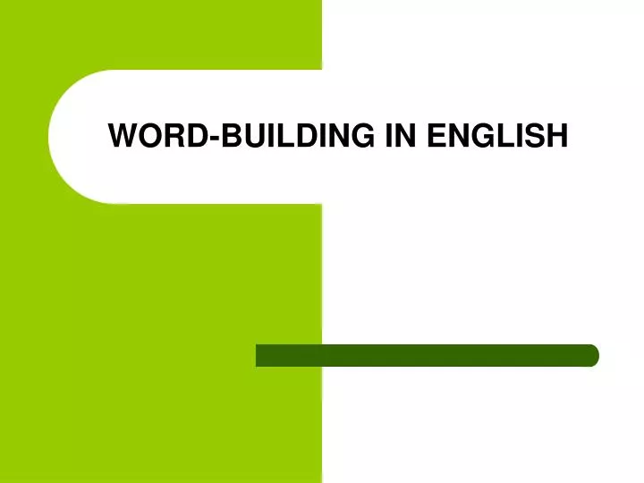 word building in english