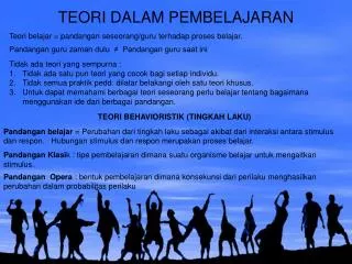 teori dalam pembelajaran