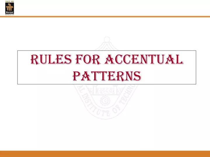 rules for accentual patterns