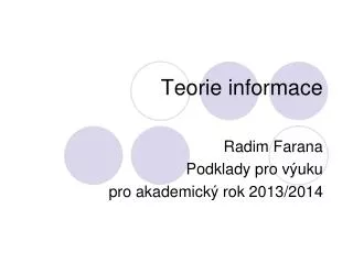 teorie informace