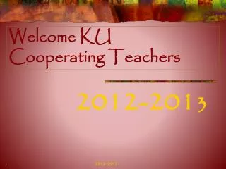 Welcome KU Cooperating Teachers
