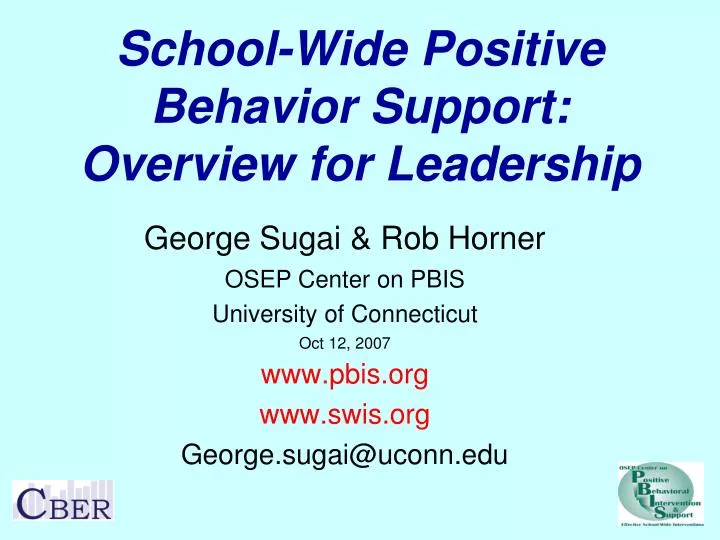 school wide positive behavior support overview for leadership
