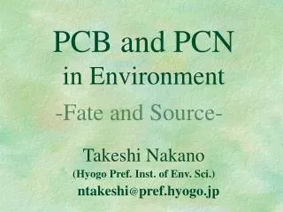 PCB and PCN in Environment