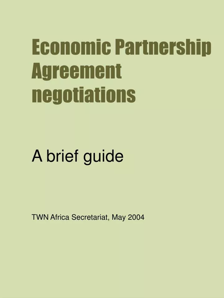 economic partnership agreement negotiations
