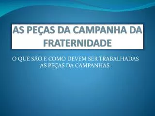 as pe as da campanha da fraternidade
