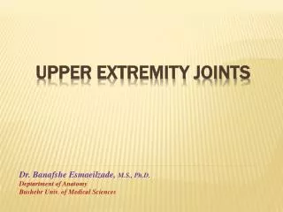 Upper Extremity Joints