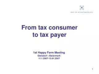 From tax consumer to tax payer