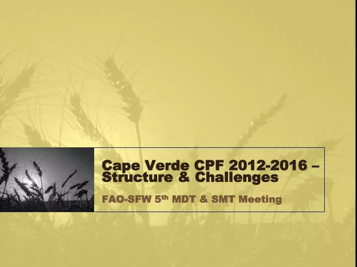 cape verde cpf 2012 2016 structure challenges fao sfw 5 th mdt smt meeting