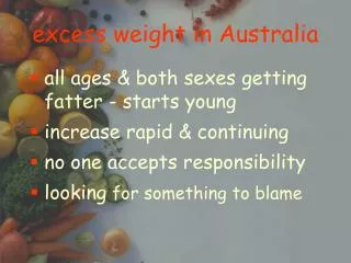 excess weight in Australia