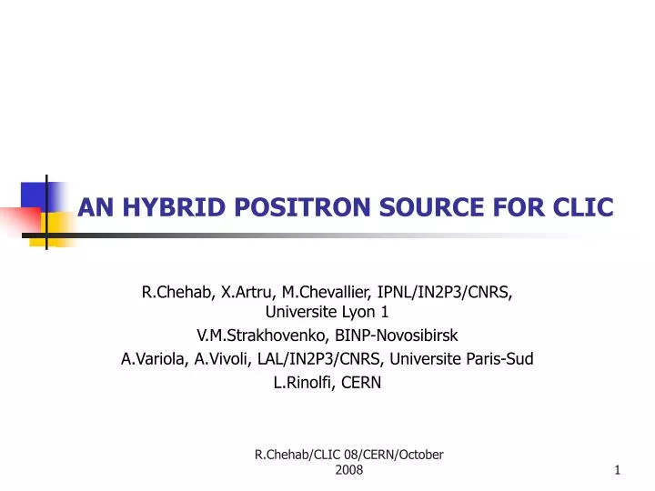 an hybrid positron source for clic