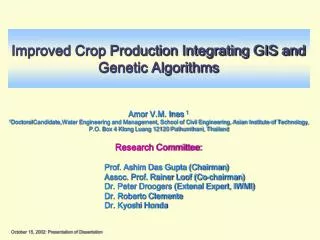 Improved Crop Production Integrating GIS and Genetic Algorithms