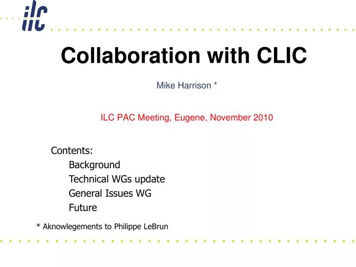 collaboration with clic