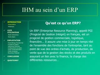 ihm au sein d un erp